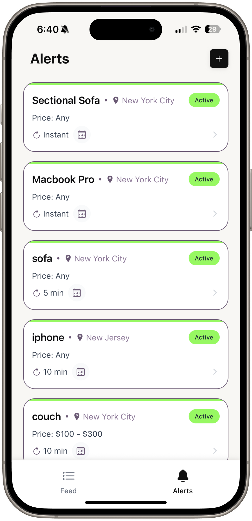 Pacto Alerts List